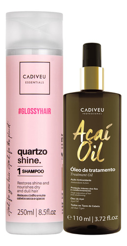 Kit Cadiveu Essentials Quartzo Shine Shampoo E Açaí Oil 110