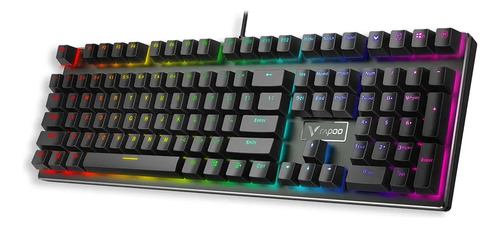 Teclado Mecânico Gamer Rapoo V700 Rgb Alloy Switch Azul 108 Preto Português Brasil