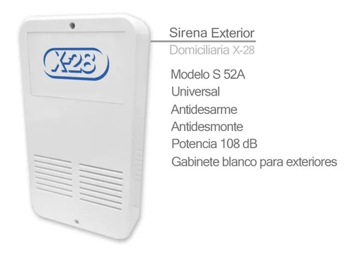Imagen 2 de 5 de Sirena Exterior Domiciliaria Universal S52a X28 Alarmas