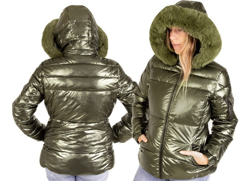 Campera Mujer Puffer Inflable Capucha Desmontable Impor 