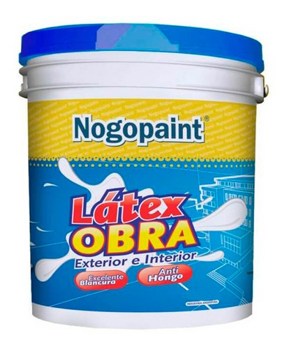 Latex Obra Interior Exterior 20 Lts Blanco Nogopaint