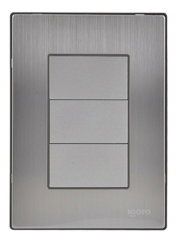 Placa Contactos Triple A. Inox Plata Axo Light Inox1015