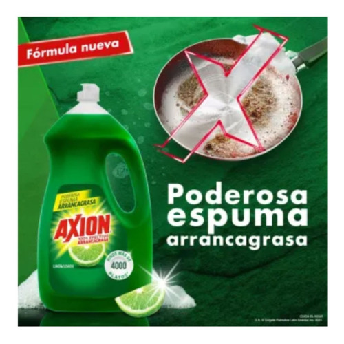 Lavatrastes Líquido Axion Limón 2.8 Litros (4 Botellas)