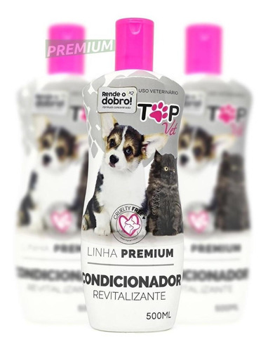 Kit 3 Shampoo Premium Hidratação Revitalizante Cães E Gatos