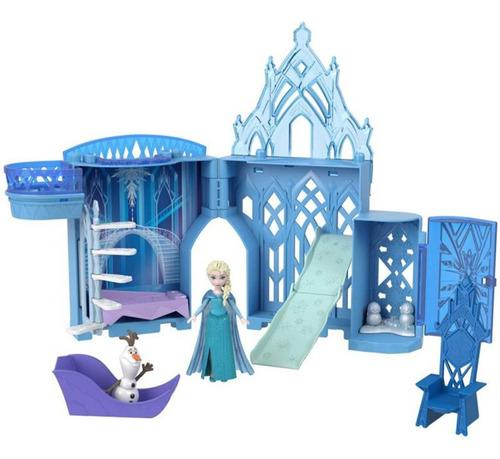 Boneca Frozen Disney Com Cenário - Palácio De Gelo Da Elsa H