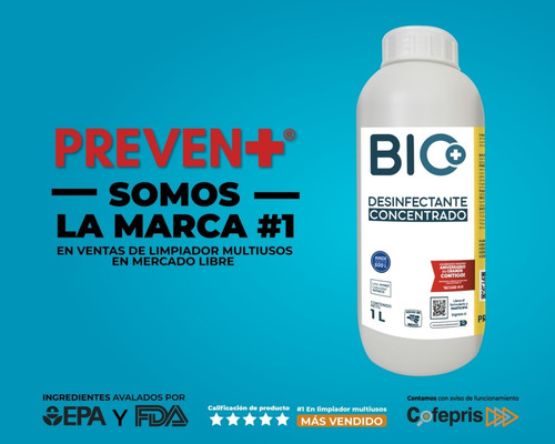 Imagen 4 de 5 de Desinfectante Concentrado Bio+ C10% (rinde Hasta 500 Litros)