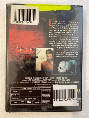 Dvd Viernes 13 Parte 4 El Capitulo Final Friday The 13th (Usado)