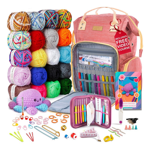 Kit De Ganchillo Para Principiantes Con Mochila Y Curso