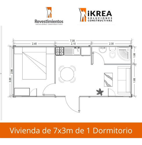 Imagen 4 de 10 de Módulo, Contenedor Prefabricado, Vivienda Tamaño 7x3m