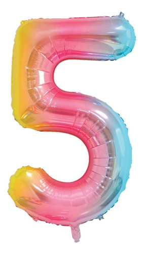 Balão Para Aniversários Número 5 Colorido 101cm 1 Un