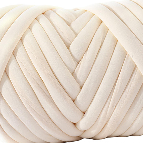 Hilo De Lana Grueso, Hilo Voluminoso, Lavable, Crema