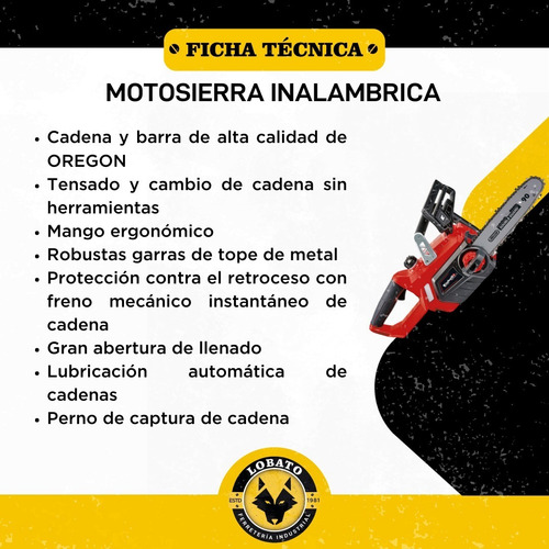 Imagen 2 de 10 de Motosierra Electrica Inalámbrica A Bateria Ge-lc 18v Einhell