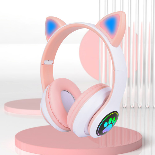 Audífono De Gato Diadema Inalámbrico Plegable Bluetooth Led