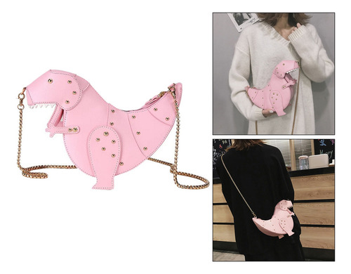 Mujeres Lindo Dinosaurio 3d Bandolera Remache Chic Cadena