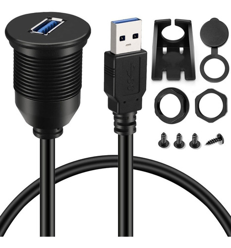  Single Port Usb . Male To Female Aux Car Mount Flush C...