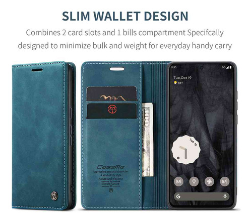 Funda De Piel Sintética Con Ventana Abatible Para Google Pixel 6 6a 7 7a 8 8a 9 9a 10 10 Pro Xl