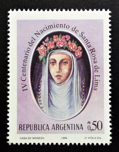 Argentina, Sello Gj 2321 Santa Rosa De Lima 1986 Mint L15600