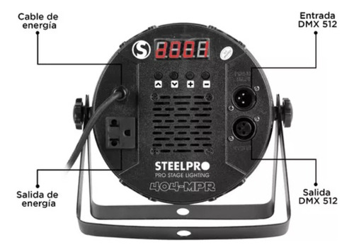 Cañon Par Led Steelpro 404-mpr 40x3.20w Rgb + Ámbar 4 En 1