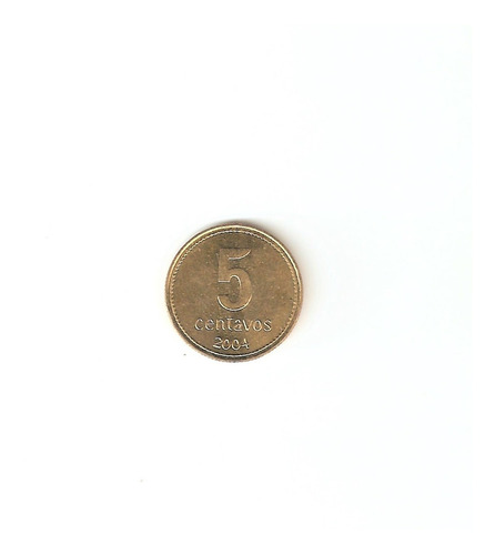 Monedas Argentinas: 5 C. 2004 Anv. Y Rev. Enheb. Cj# 2.5 Sc 