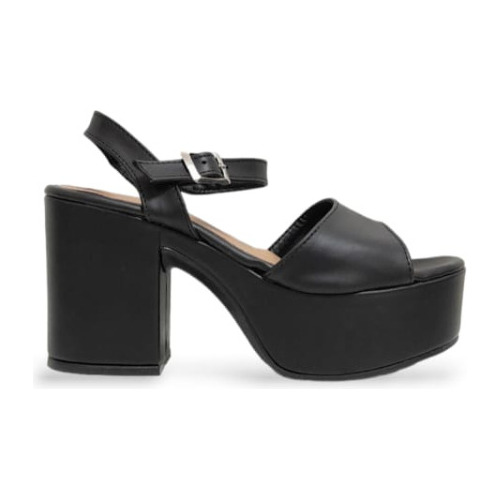 Imagen 4 de 4 de Sandalias Mara Simil Cuero Negro