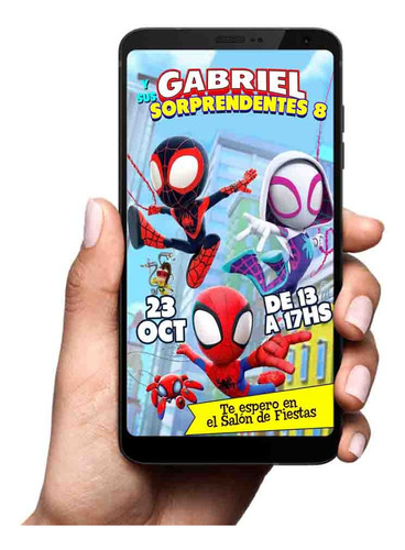 Invitación Digital Tarjeta Imprimible Spidey Y Sus Amigos