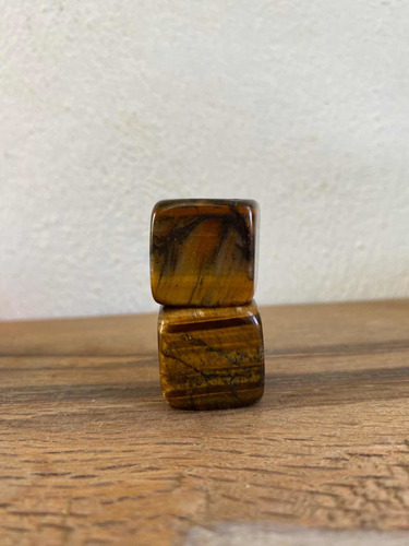 1 Cubo Ojo De Tigre Natural Sólido Platónico Reiki Chakras
