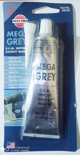 Silicone Gris Rtv Mega Grey 85 Gr (por Docena)