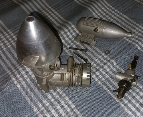 Motor Asp Glow .25 Con Cono De Aluminio Y Escape Poco Uso