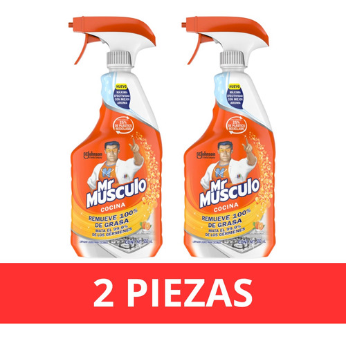 2 Piezas Limpiador Líquido Mr. Musculo Cocina 650 Ml