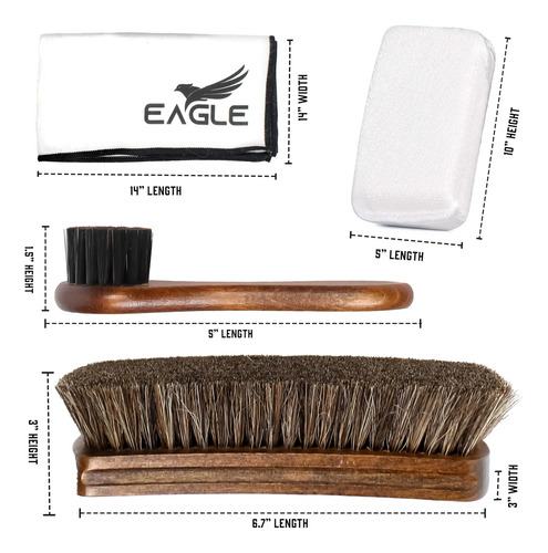 Kit De Cuidado De Zapatos 5 Piezas Cepillo Y Aplicadores