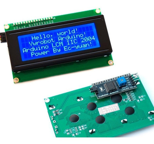 Kit Display Lcd 20x4 + I2c Back Azul Para Arduíno 