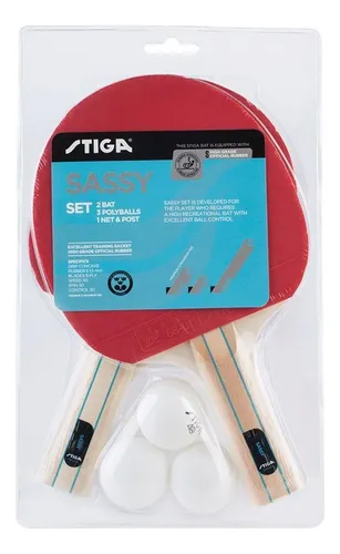 Set Tenis De Mesa Stiga Sassy 2 Paletas - 3 Pelotas - 1 Red