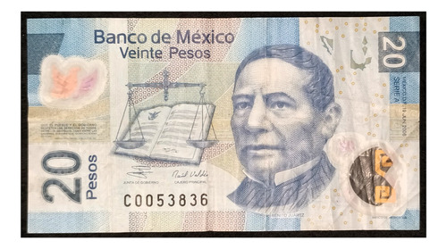 México 20 Pesos 2006 Mb Pick 122a Benito Juárez