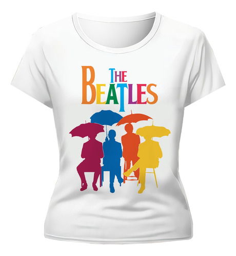 Remera The Beatles Multicolor Diseño Exclusivo Dama