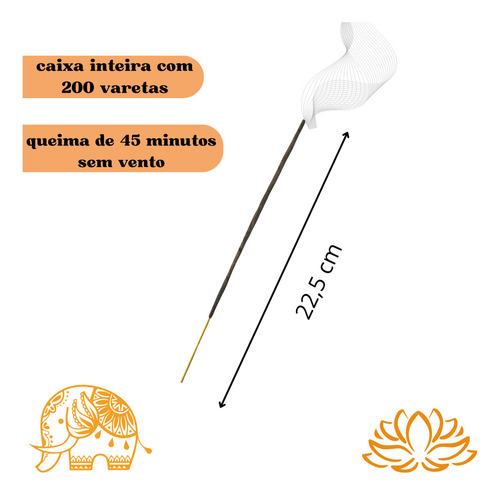 Incenso Indiano Hem Sol 200 VARETAS Traz Paz E Luz