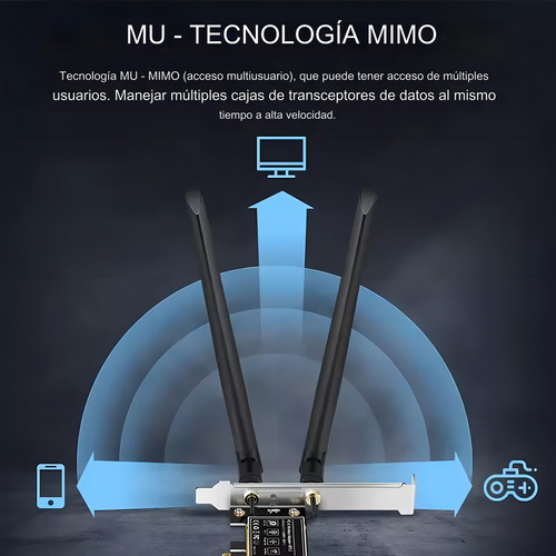 Tarjeta De Red Inalámbrica Wifi 6e 5400mbps Tri-band Con Bluetooth 5.2 - Amplia Compatibilidad