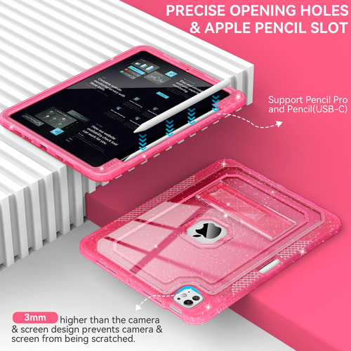 Funda Para Ipad Pro 11 Pulgadas M4 5ª Generación Translúcida #03 Brillo Rosa Caliente