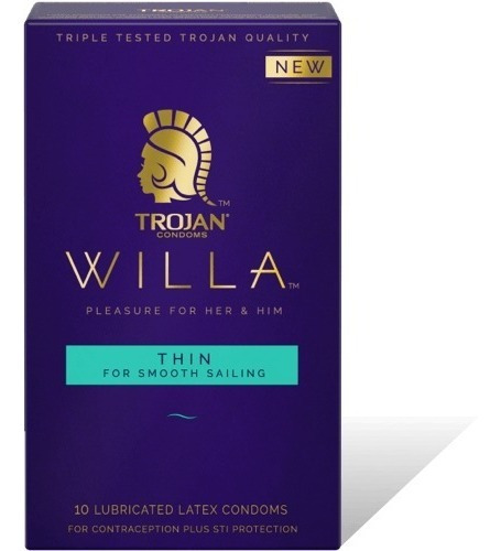 Condones Trojan Willa Thin Ultra Delgado Sensación Natural 