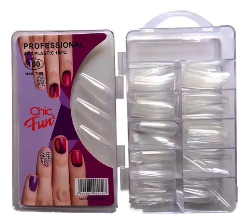 comprar Tips Unha 100 Unidades Bailarina Postiças Transparenteç