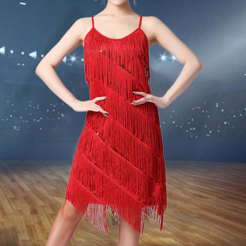 Vestido Con Flecos Y Flecos Para Mujer Vestidos Con Solapa
