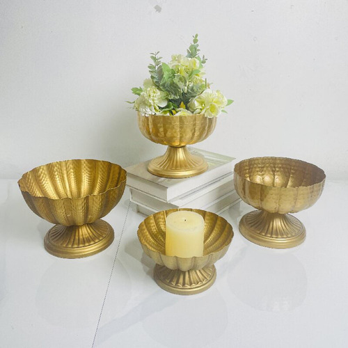 Maceta Con Forma De Urna, Accesorio Para 23 Cm Dorado Claro