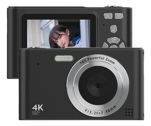 Digital Camera Fhd 1080p With 64gb Card 16x Zoom Color Negro