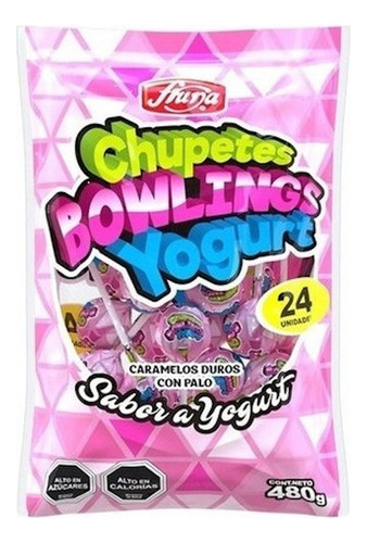 Coyacs Chupetes Bowlings 24 Unidades Sabor A Yogurt