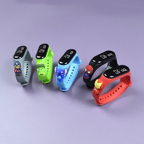 80 Piezas Reloj Infantil Led Pulsera Dibujos Animados Regalo