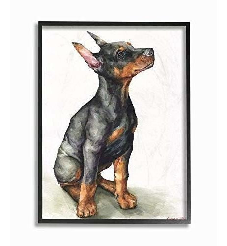 Stupell Industries Doberman Cachorro Perro Mascota Animal Ac