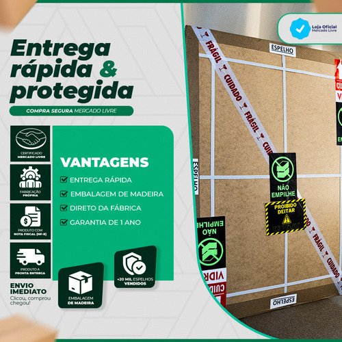 Espelho Com Led Frente E Atrás 1,30 X 0,70 Iluminado