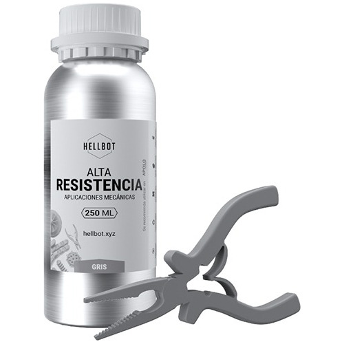 Resina Impresión 3d Hellbot Alta Resistencia Gris 250ml