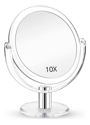 Espejo Maquillaje Doble Cara 10x Tocador Mesa Transparente