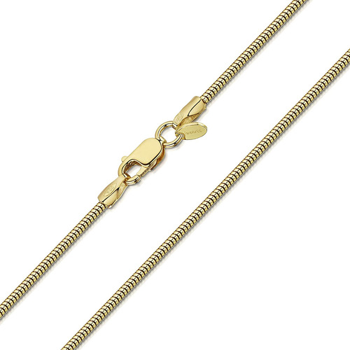 Amberta 18k Gold Plated On Sterling Silver 1.4 Mm Snake Chai