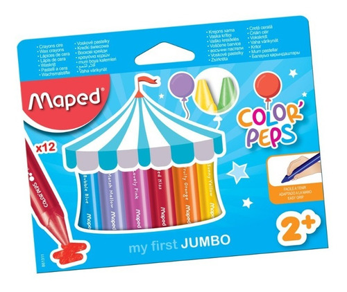 Crayones Crayon Maped Maxi Color Peps Jumbo X 12 Colores